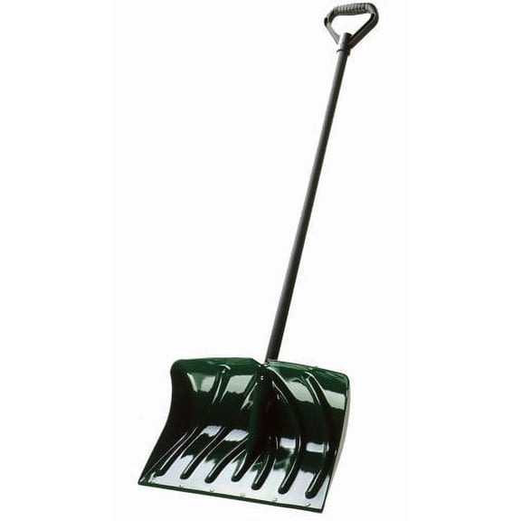 Suncast 18" Snow Shovel & Pusher with Wear Strip, Green
