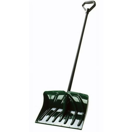 Suncast 18" Snow Shovel & Pusher with Wear Strip, Green