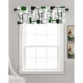 thumbnail image 3 of Green Marble Linen Curtain Valance for Bedroom/Bathroom/Kitchen/Office/Living/Dining Room Windows,Contemporary Abstract Geometric White Rod Pocket Topper Drapes Decorative Cafe Drapery Panel 54x18, 3 of 6