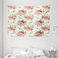 thumbnail image 1 of Shabby Chic Decor Tapestry, Peonies Roses Sweet Peas Bell Colorful Bouquet Butterflies Botany Garden, Wall Hanging for Bedroom Living Room Dorm Decor, 80W X 60L Inches, Multicolor, by Ambesonne, 1 of 2