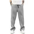 thumbnail image 2 of Tdoqot Mens Chino Pants with Pockets- Straight Leg Elastic Waist Casual Slim Fit Drawstring Pants Gray Size 3XL, 2 of 8