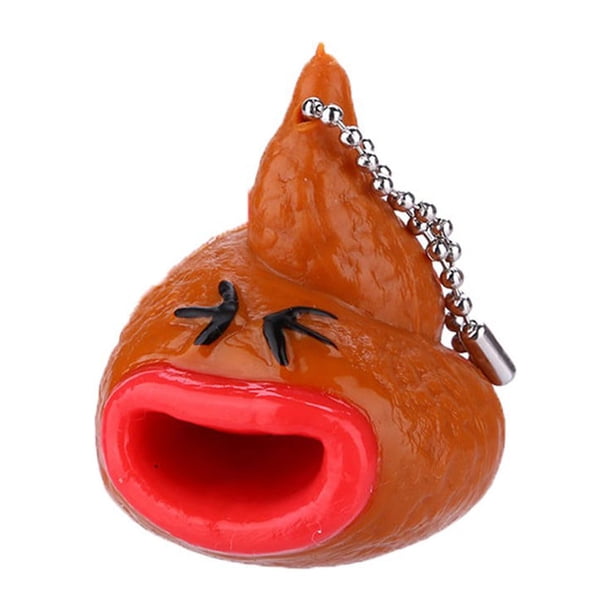 Emoticono Poo Broma Novedad Fuera Tricky Llaveros Juguete Pequeñas Lenguas Juguete