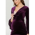 thumbnail image 4 of Velvet Maternity V-Neck Bodycon Dress with Bell Sleeves, 4 of 4