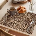 thumbnail image 3 of Leopard Print Placemats Set&nbsp;of&nbsp;2 Animal Abstract Retro Heat Insulation Washable Place Mats, Rustic Non-Slip Table Mats for Dining Table Party Kitchen Decor,13x19 Inch, 3 of 9
