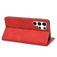 thumbnail image 5 of Allytech Slim Wallet Case for Samsung Galaxy S23 Ultra, Luxury PU Leather + Soft TPU Cover with Card Slots & Cash Pocket, Magnetic Closure Kickstand Shockproof Business Case for Women men - Red, 5 of 9