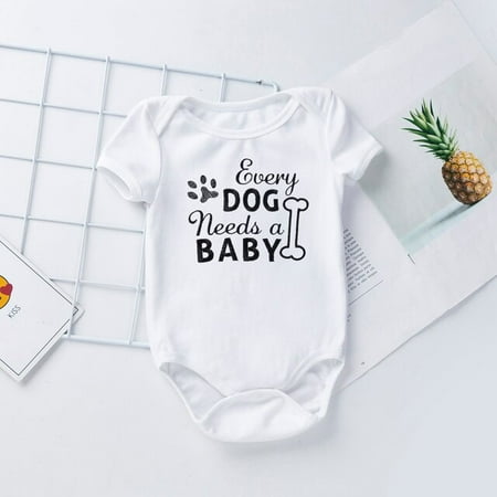 

DanceeMangoo Babany bebe Newborn Baby Girls & Boys Puppy Embroidered White Romper For Babies Clothes Short Sleeve Romper