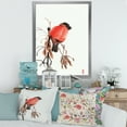thumbnail image 3 of Designart 'Red Bullfinch Bird Sitting On A Branch' Traditional Framed Art Print, 3 of 4