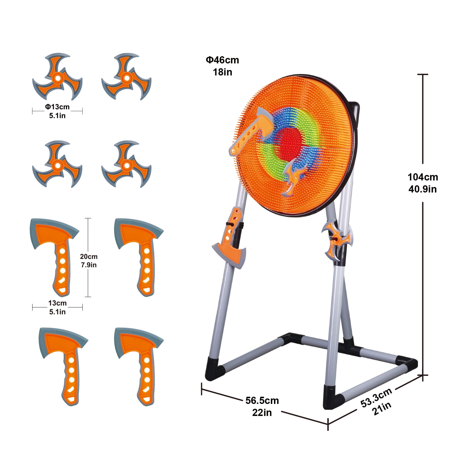 Contixo 2-in-1 Foam Axe Throwing and Bristle Dart Board Set for Indoor and Outdoor Party Games
