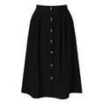 thumbnail image 3 of Women Long Button Pocket Skirt Polyester 95 5 Spandex High Waist for Various Occasions, 3 of 3