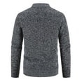 thumbnail image 5 of Men's Cardigan Sweater Button Up Knit Textured Stand Collar Regular Fit Full Zip Fleece Lined Winter Warm, 5 of 5