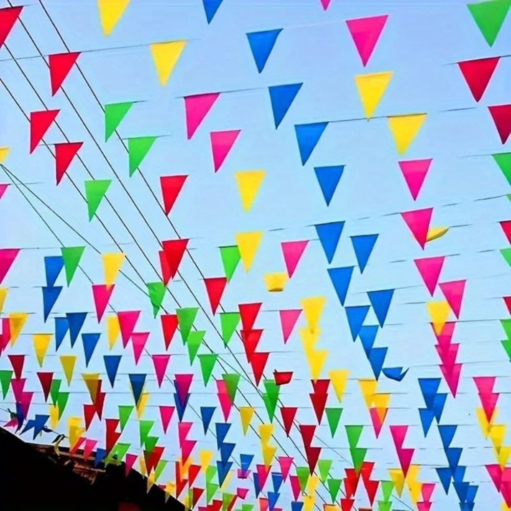 Durable 1181 ft Colorful Pennant Banner Flags, 720-Piece Nylon String for Outdoor Carnival & Party Decor