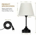 Set of 2 USB Bedside Table Lamps with 2 USB Charging Ports for Bedroom