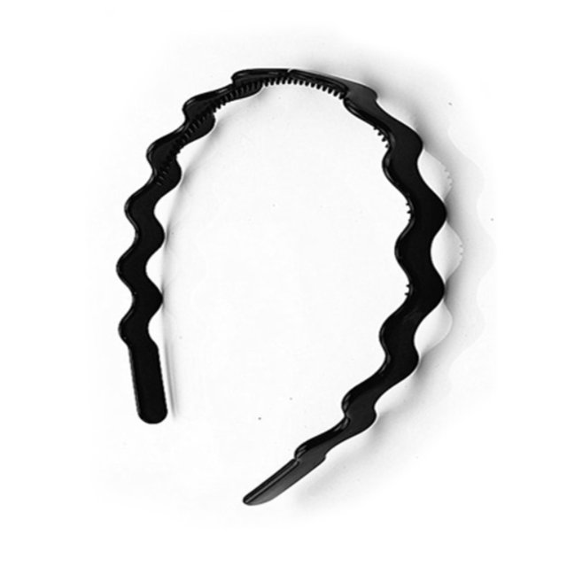 Jumpingount Diadema Metal Ondulado Negro Unisex Flexible para Hombre Mujer Ojeras Accesorio para el cabello Ola 2 Jumpingount AP008943-05B