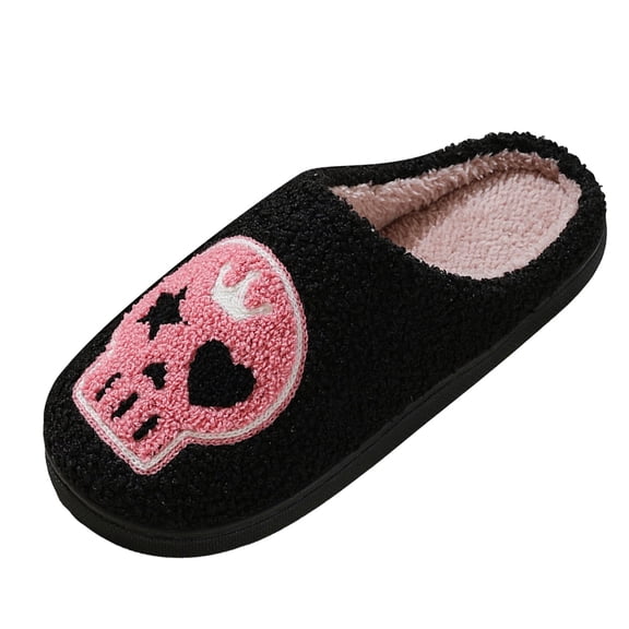 YLYL Halloween Womens Mens House Slippers Retro Comfy Warm Plush Slip on Fluffy Memory Foam Home Sippers for Winter Indoor Outdoor