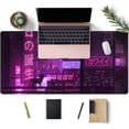 thumbnail image 3 of Purple Gaming Mousepad Japanese Desk Mat XXL Extended Anime Cool Large Mouse Pad Keyboard Mouse Mat Desk Pad for Computer Laptop Gamers 31.5''''X15.7'''' Non-Slip Rubber Base with Stitched Edges, 3 of 6