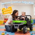 thumbnail image 3 of Joyracer 24 Volt Ride on Toys, Ride on Cars with Remote Control, Gift for Toddlers with Dump Bed, Remote, Music, Shovel, Bluetooth, Green, 3 of 11