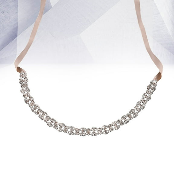 HEMOTON Rhinestone Belt Bridal Style Wedding Dress Bride Gold