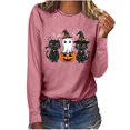thumbnail image 7 of Xdegoge Womens Halloween Cat And Ghost Graphic T-Shirts Long Sleeve Cute Pumpkin Print Crewneck Tops Casual Loose Fit Fall Holiday Pullover Tees Shirts for Ladies, 7 of 7