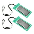 thumbnail image 1 of Unique Bargains 2 Pcs Mobile Waterproof Bag Light Green Universal Waterproof Case Compatible for Phone 4.53"x8.27", 1 of 6