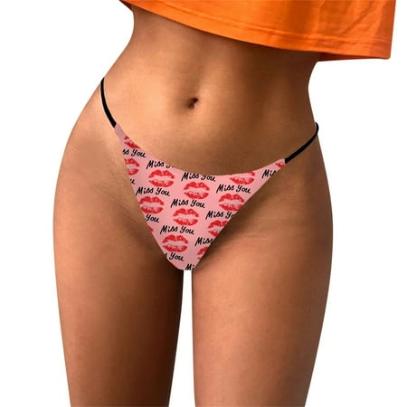 OJSFQUFP Womens Underwear Bikini Purple Womens Daily Vacation Casual Sexy Rose Printed Shorts Panties Women s Soft and Breathable Underwear S