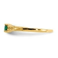 thumbnail image 4 of 14K Yellow Gold Ring Band Birthstone (05) May Emerald Green, Size 6, 4 of 5