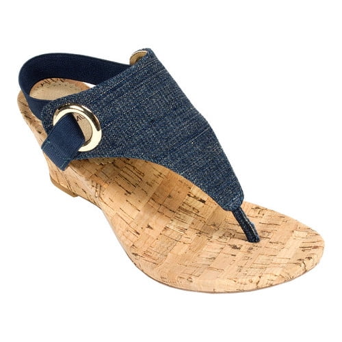 WHIT White Mountain Amazing Jewel Thong Wedge Sandals Women's Shoes (Sizes 9, 8, 6, 10, 7, 7.5 