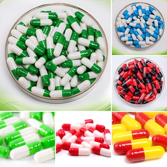 QARUN 2026 New 1000Pcs Hollow Gelatin Empty Separated Medical Powder Capsule Shells for Diy Supplements,Pharmaceutical Use,Herbal Powders,Vitamins,Home Remedy Capsules