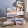 thumbnail image 4 of HANAMYA Folding & Stackable Storage Bin with Lid 80 Liter Clear/Gray (Set of 2), 4 of 7