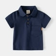 thumbnail image 2 of Cathalem Boys Polo Shirt Boys' Short-Sleeved Polo Shirts with Cool Patterns (Navy,5-6 Years), 2 of 6
