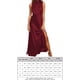 thumbnail image 2 of Vestido Formal De Satén Vestidos largos para mujer Vestido de noche con cuello simulado y abertura lateral para cóctel (Rojo vino XL) Cgtredaw Para estrenar, 2 of 7