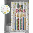 thumbnail image 3 of Small Stall Shower Curtain 48x72 Inch Narrow Half Size Happy Birthday Bath Curtains Bathroom Decor Colorful Star Funny Celebration Waterproof Fabric Shower Curtain Set with Hooks 48 Inch, 3 of 6