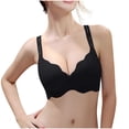 thumbnail image 2 of Amidoa Bras for Older Women Push-up Seamless Black Back-Smoothing Solid Bra Brasiers Women XL, 2 of 5