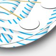 thumbnail image 3 of Designart '3D Motif Blanc et Bleu I Horloge Murale Moderne Mi-Siècle, 3 of 4
