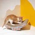 thumbnail image 4 of Oodles Multicolor Patterned Curved Lounger Durable Corrugated Cardboard Cat Scratching Pad O/S, 4 of 9