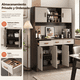thumbnail image 4 of Zocalo Alacena de Cocina Grande con Cajones y Puertas, Gabinete de Almacenamiento Multifuncional de Madera 120 x 34 x 170 cm, Organizador para Despensa, Comedor y Cocina, Beige, 4 of 8