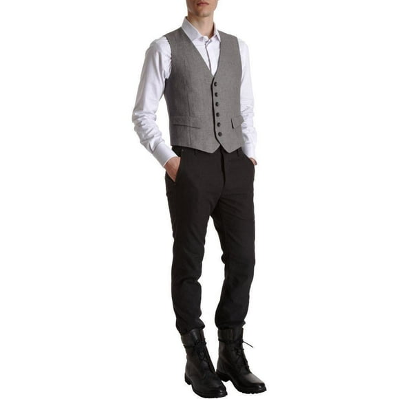 $325 RAG & BONE New York Manteau de Taille GROSVENOR Gilet Gillet Chevrons Gris