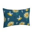 thumbnail image 7 of LNWH Rectangle Pillow Cover, Cartoon Bee Heart Floral Cushion Covers Pillowcase for Couch Bedroom Sofa, 14"x20", 7 of 7