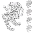 thumbnail image 4 of Tenues et Ensemble pour Garçons Enfants Croquis Fait Main Coloriage DIY Peint à la Main Col Rond Manches Longues Ensemble pour Jeu et Expression Imaginale, 4 of 4