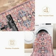 thumbnail image 3 of Findosom 2'x6' Vintage Runner Rug Distressed Hallway Runner Rug, Non Slip Machine Washable Low Pile Rugs for Living Room, Entryway, Bedroom, Kitchen and Corridor Entryway Floor Carpet,Pink, 3 of 8