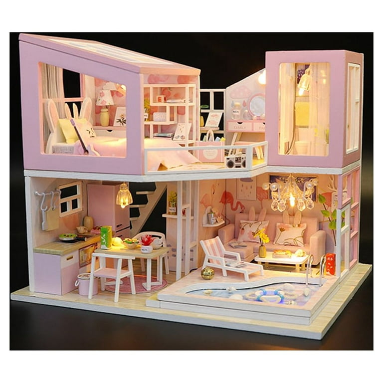 Wooden Doll House Castle Diy - Diy Doll House Building Kit Wooden