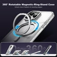 thumbnail image 4 of for iPhone 13 Case & iPhone 14 Case with 360° Rotatable  Ring Stand [Compatible with Magsafe] [-Grade Protection] Translucent Back Phone Case 6.1" for Women Men, Black, 4 of 7