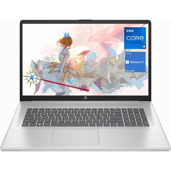 HP Newest 17 Laptop, 17.3" FHD Display, Intel Core i3-1215U Processor, 8GB RAM, 512GB SSD, Webcam, HDMI, Bluetooth, Type-C, Wi-Fi,Windows 11 Home in S Mode, Silver