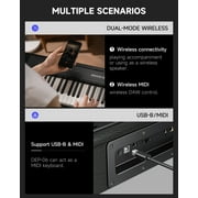 Donner Portable Digital Piano 88-key Synth Action Keyboard with X Stand, Pedal, Auto-accompaniment for Beginner, 128 Tones, 83 Rhythms, Support USB/MIDI/Melodics, Wireless Connection