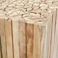 thumbnail image 3 of SAFAVIEH Richmond Rustic Wood Block Round Square End Table Medium Oak, 3 of 5