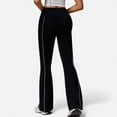 thumbnail image 5 of Women's High Waist Flared Leggings with Contrast Seam Detail and Stretch Fabric - Small, Black, 5 of 7