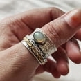 thumbnail image 5 of Natural Opal Spinner Band, October Birthstone, Meditation Ring, 925 Sterling Silver Ring, Spinning Ring, Two Tone Ring, Fidget Ring, Handmade Jewelry, Christmas, Womans Band Ring, Anxiety Ring, Gifts, 5 of 6
