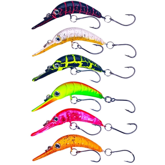 6PCS Lot Trolling Fish Bait Minnow Fishing Lure Bass Trout Crankbait 5.2cm/2.6g