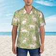 thumbnail image 2 of Pofeuu Cute Rabbit And Flower Print Hawaiian Shirt for Men Sleeves Casual Button Down Summer Beach Dress Shirts T-Shirts,Large, 2 of 7