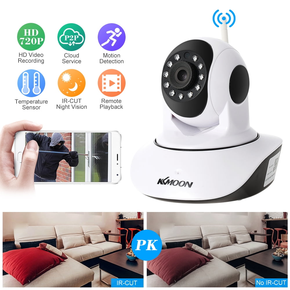 KKmoon 720P Wireless WIFI Pan Tilt HD IP Camera 1.0MP 1 4 CMOS 3.6mm Lens with Temperature Humidity Sensor