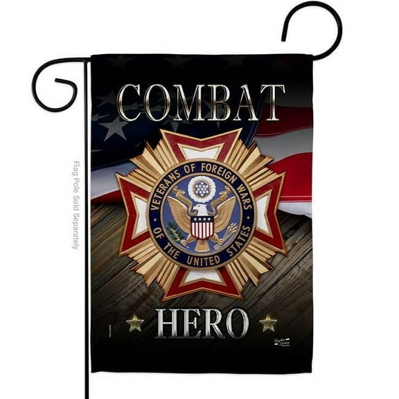 Angeleno Heritage G135166-BO 13 x 18.5 in. Veterans Hero Garden Flag with Armed Forces Service Double-Sided Decorative Vertical Flags House Decoration Banner Yard Gift